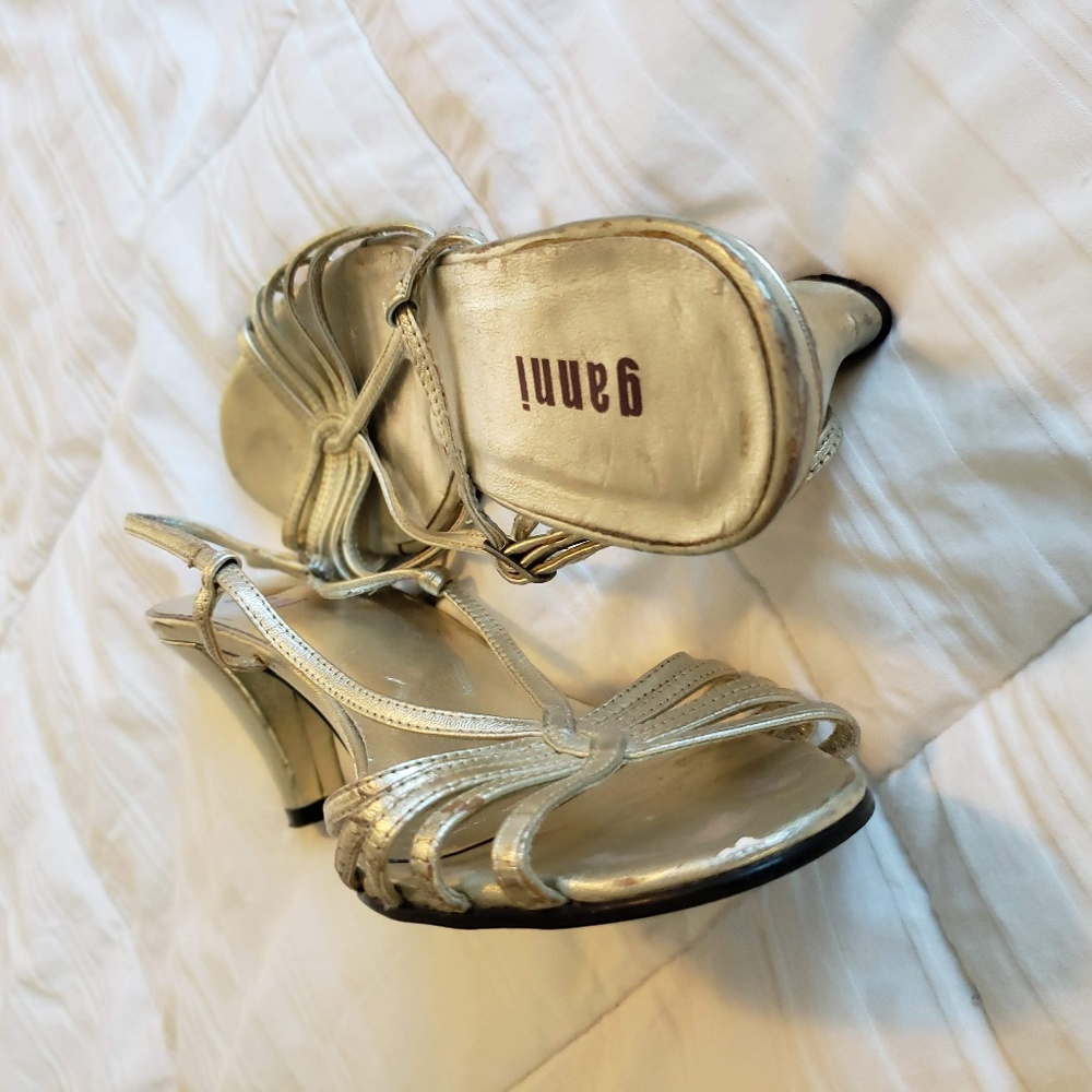 Ganni Gold Strappy Sandals